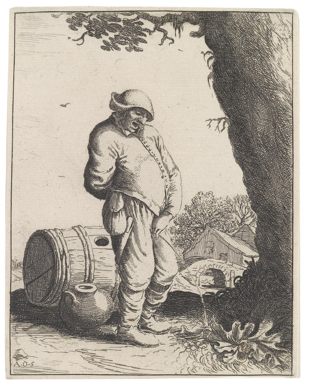 小便农民 作者 阿德里亚恩·扬斯（Adriaen Jansz）。范·奥斯塔德