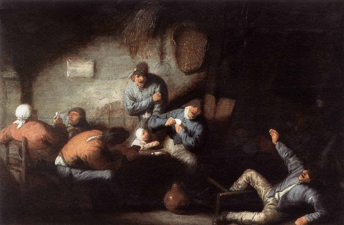 客栈现场 作者 阿德里亚恩·扬斯（Adriaen Jansz）。范·奥斯塔德