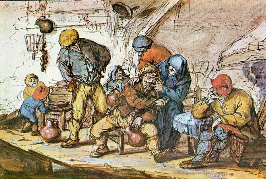酒馆里的场景 作者 阿德里亚恩·扬斯（Adriaen Jansz）。范·奥斯塔德