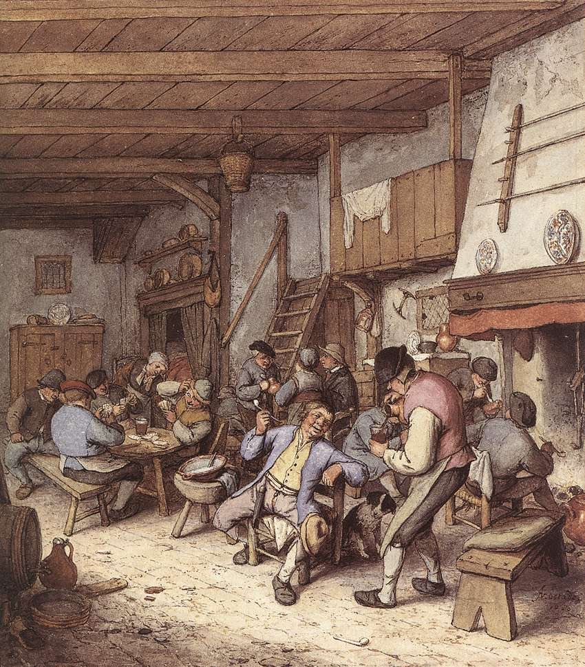 酒馆内部 作者 阿德里亚恩·扬斯（Adriaen Jansz）。范·奥斯塔德