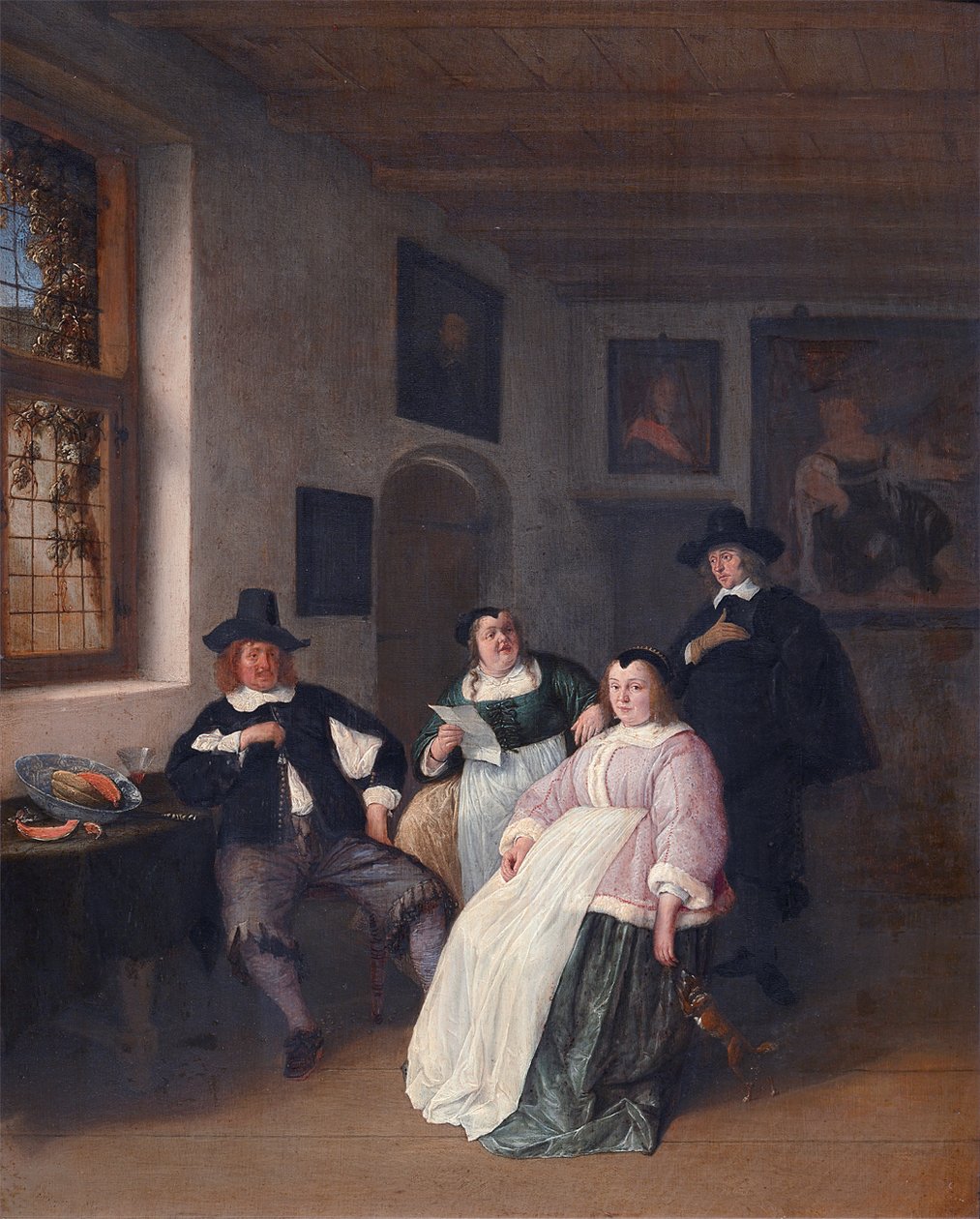 De Goyer家族和画家 作者 阿德里亚恩·扬斯（Adriaen Jansz）。范·奥斯塔德