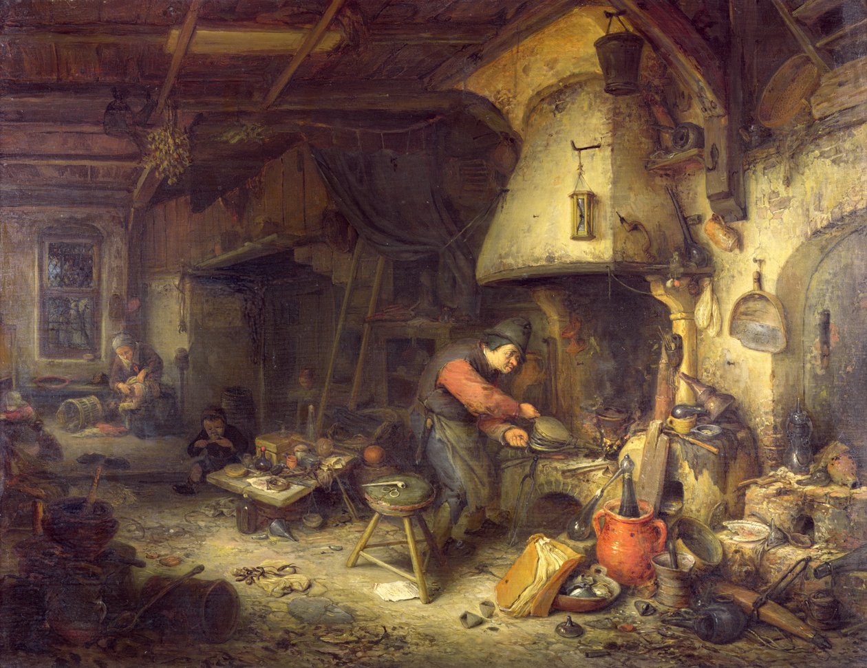 炼金术士，1611年（橡木油） 作者 阿德里亚恩·扬斯（Adriaen Jansz）。范·奥斯塔德