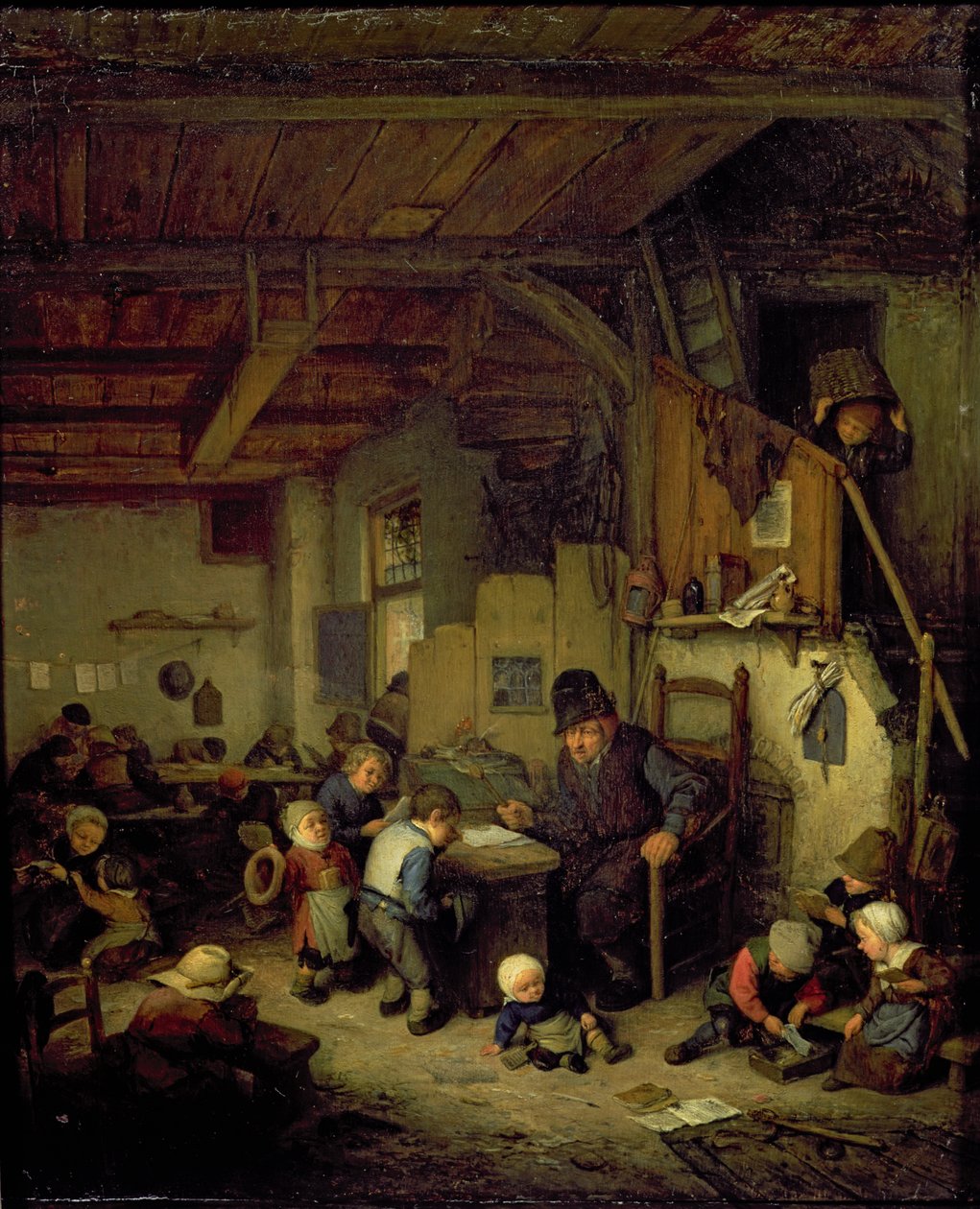 学校硕士，1662 作者 阿德里亚恩·扬斯（Adriaen Jansz）。范·奥斯塔德