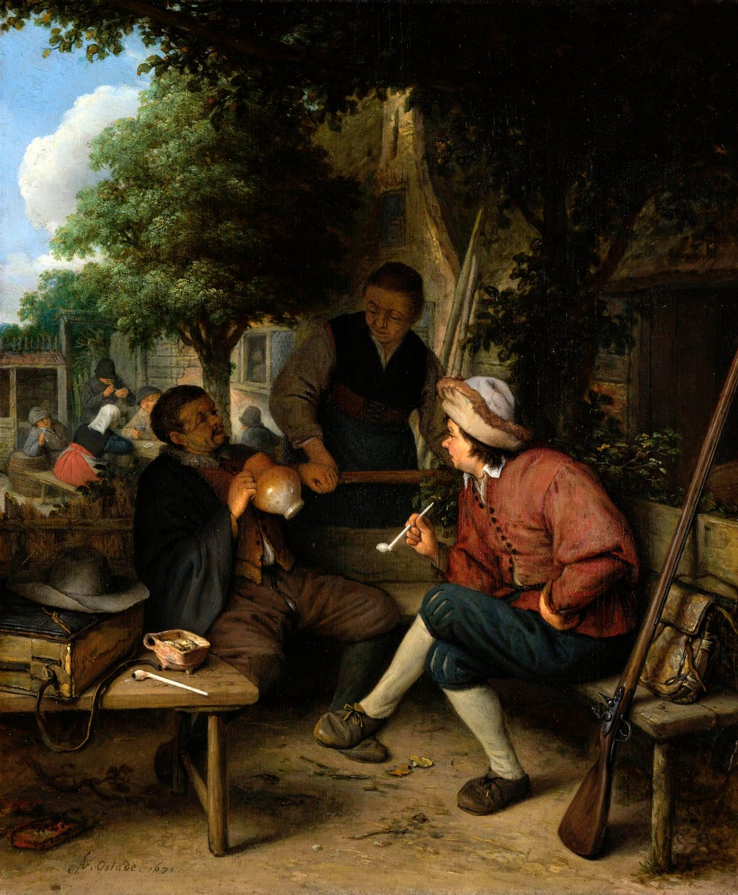 休息的旅行者 作者 阿德里亚恩·扬斯（Adriaen Jansz）。范·奥斯塔德