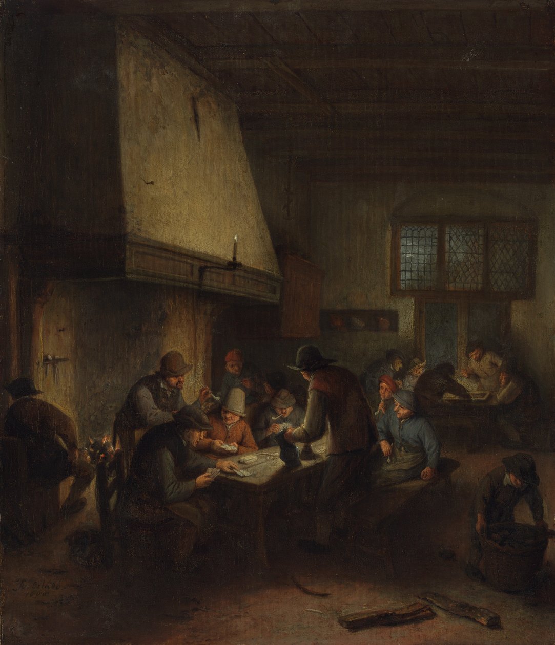 酒馆场景 作者 阿德里亚恩·扬斯（Adriaen Jansz）。范·奥斯塔德