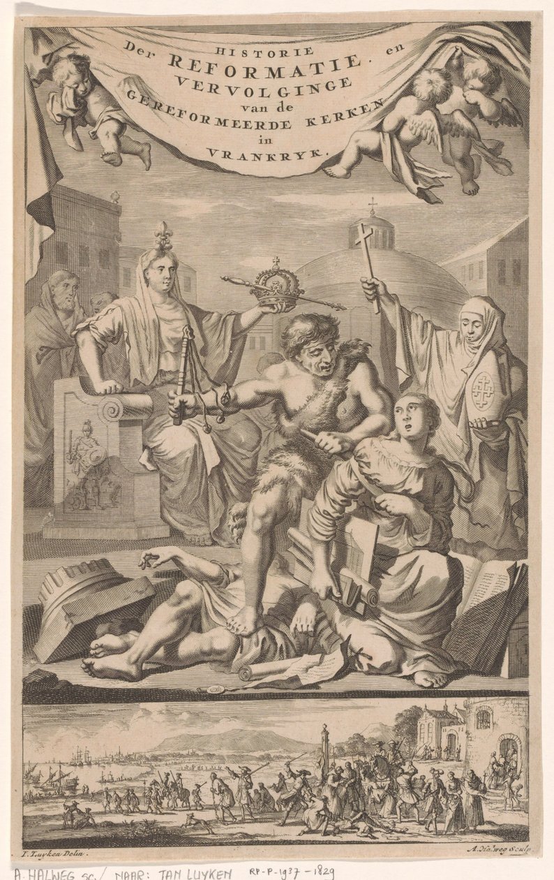 法国归正会教堂遭持刀男子袭击
扉页：E. Benoist，Historie der Gereformeerde Kerken van Vrankrijk，1696 年 作者 阿德里亚恩·海尔维格（Adriaen Haelwegh）