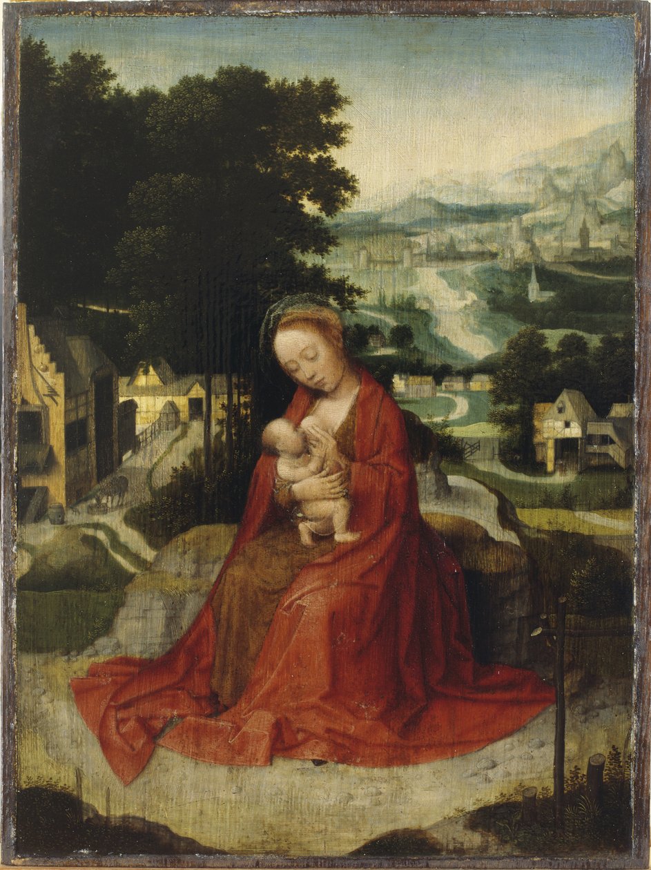 飞往埃及的航班上的休息，c.1520-30（面板油画） 作者 Adriaen Isenbrandt或Isenbrant