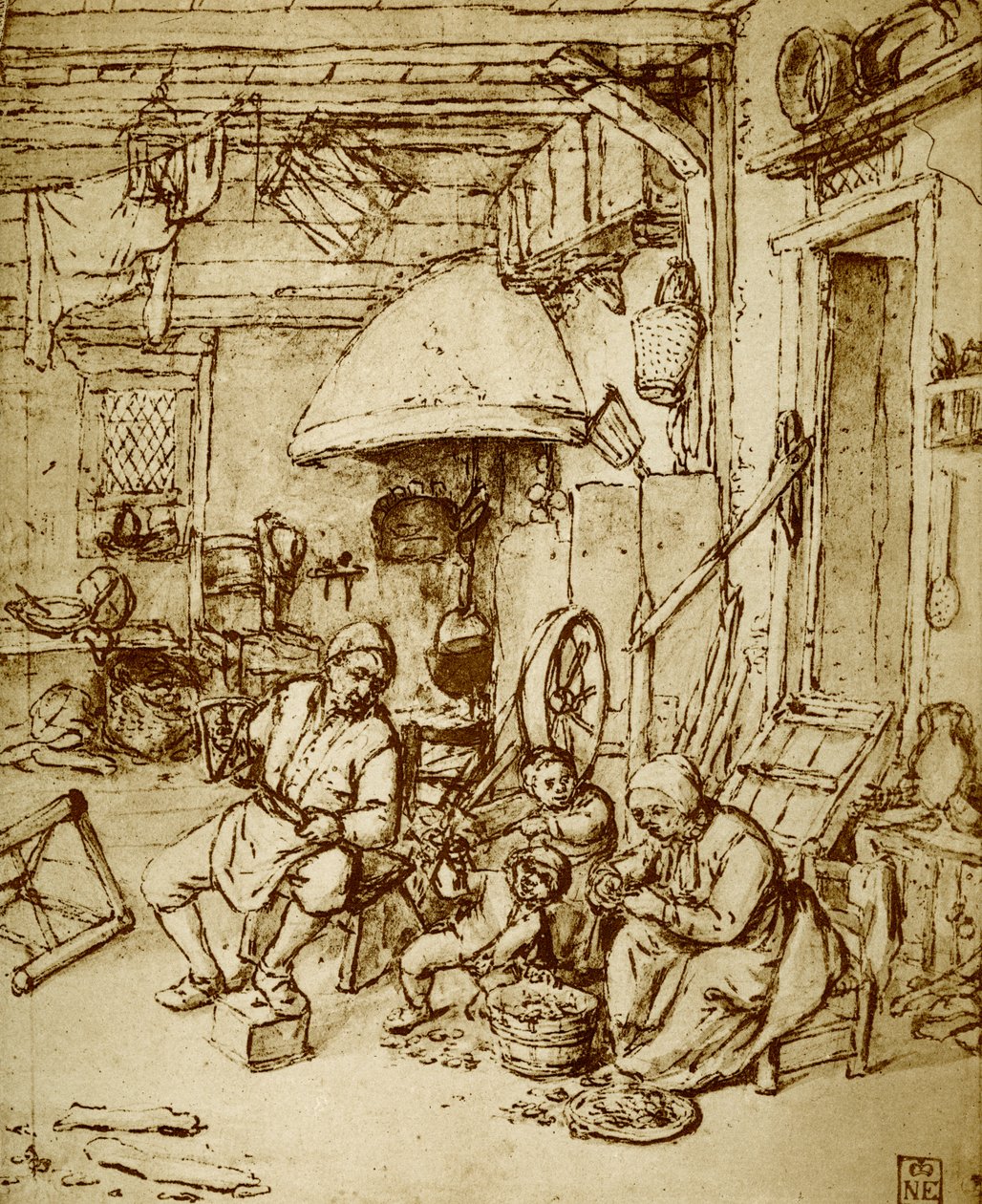 荷兰农业家庭 作者 阿德里亚恩·扬斯（Adriaen Jansz）。范·奥斯塔德