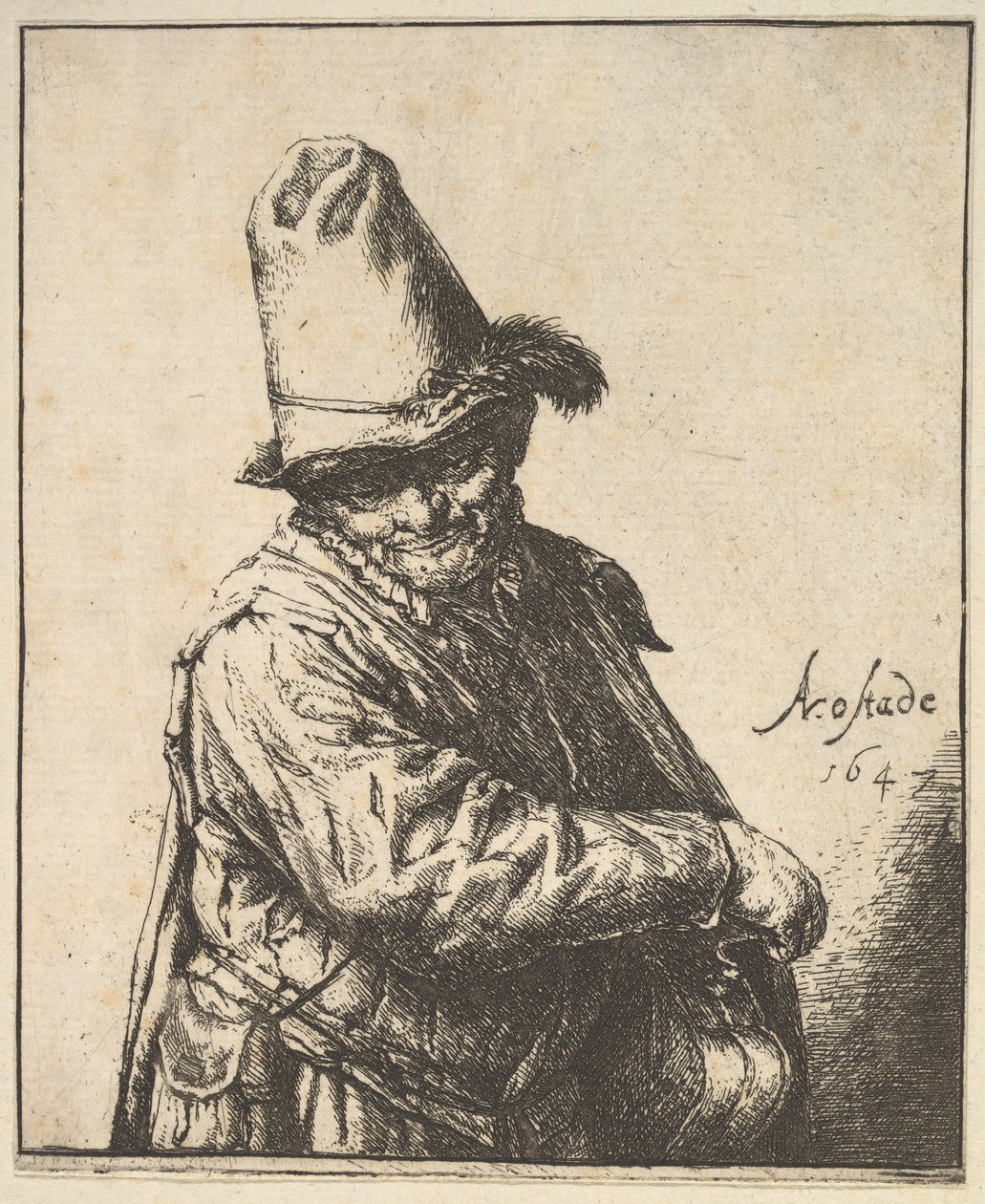 Hurdy Gurdy Man，1647年。 作者 阿德里亚恩·扬斯（Adriaen Jansz）。范·奥斯塔德