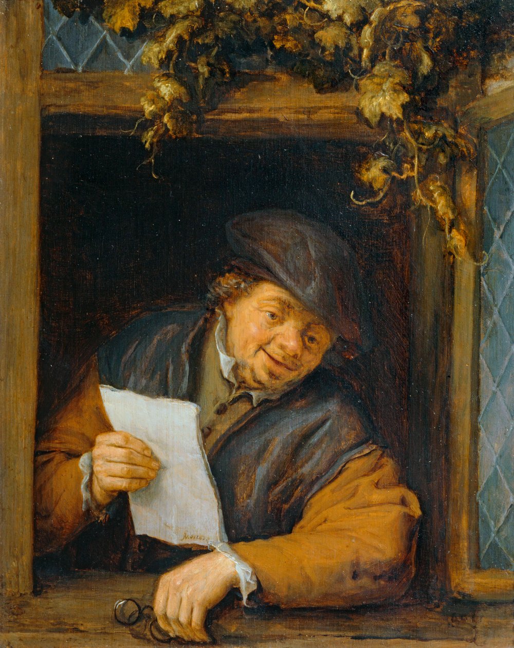 橱窗里的读者 作者 阿德里亚恩·扬斯（Adriaen Jansz）。范·奥斯塔德