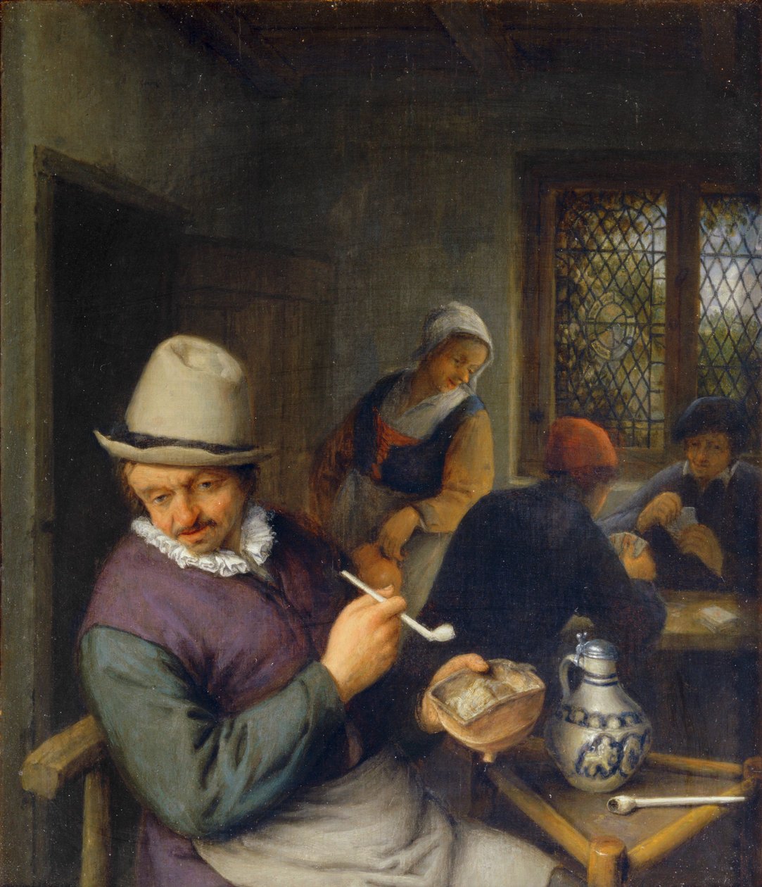 酒馆里的吸烟者 ... 作者 阿德里亚恩·扬斯（Adriaen Jansz）。范·奥斯塔德