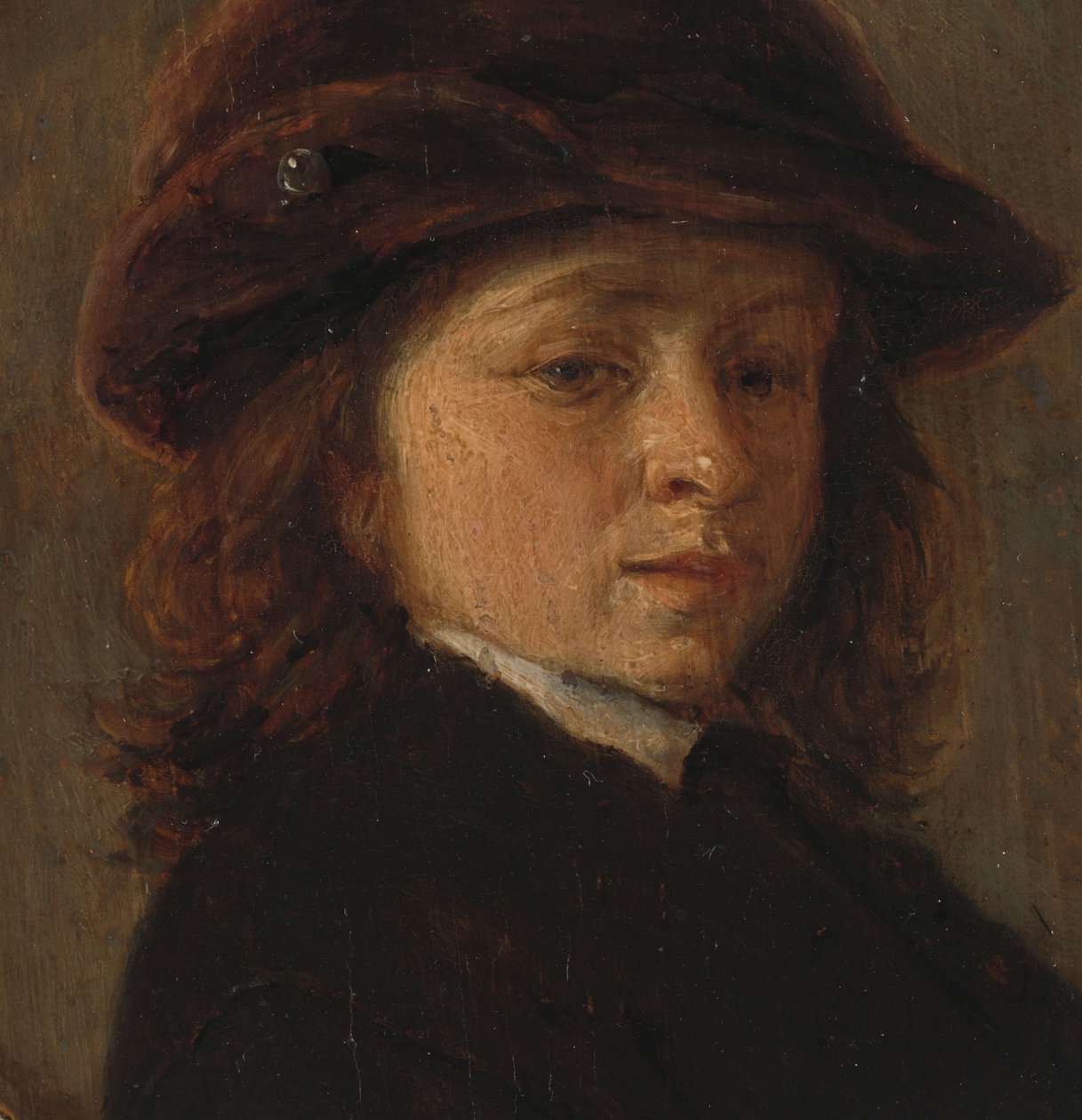 一个男孩的肖像，约 1648-1655 年（油画） 作者 阿德里亚恩·扬斯（Adriaen Jansz）。范·奥斯塔德