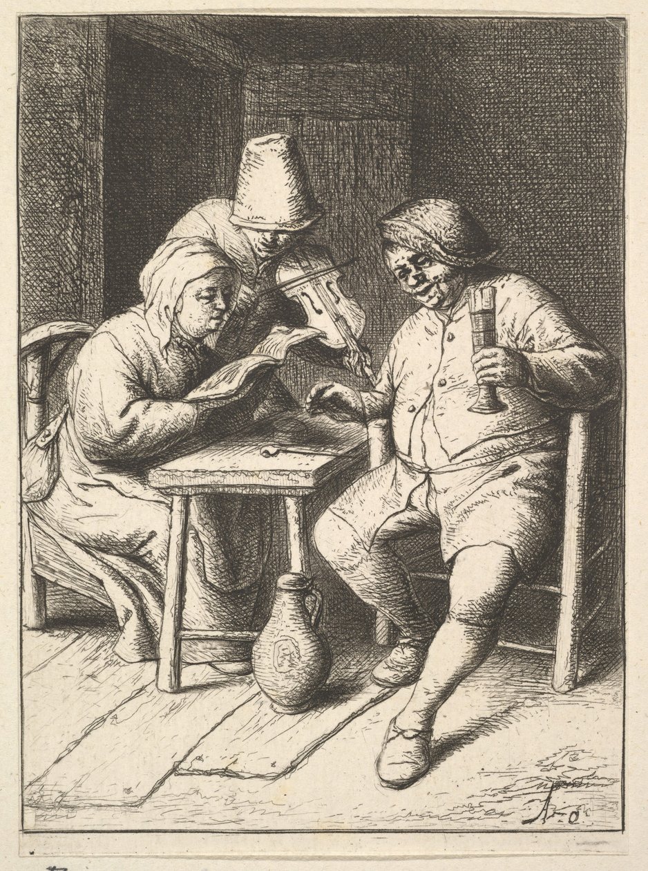 唱歌夫妇和小提琴，161-85。 作者 阿德里亚恩·扬斯（Adriaen Jansz）。范·奥斯塔德