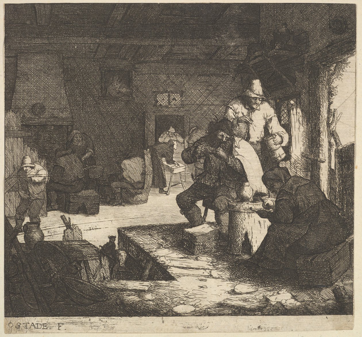 旅馆的吸烟者，1610-185。 作者 阿德里亚恩·扬斯（Adriaen Jansz）。范·奥斯塔德