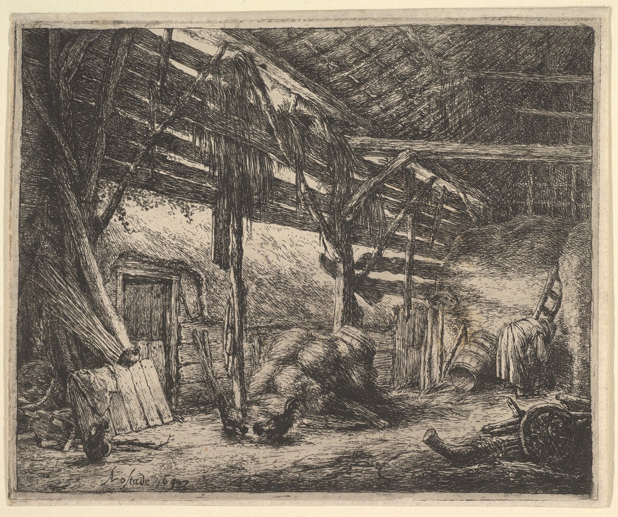 谷仓，1647年。 作者 阿德里亚恩·扬斯（Adriaen Jansz）。范·奥斯塔德