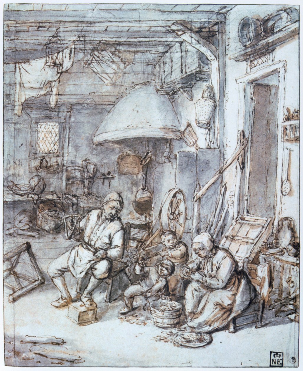 荷兰农民，十七世纪。 作者 阿德里亚恩·扬斯（Adriaen Jansz）。范·奥斯塔德