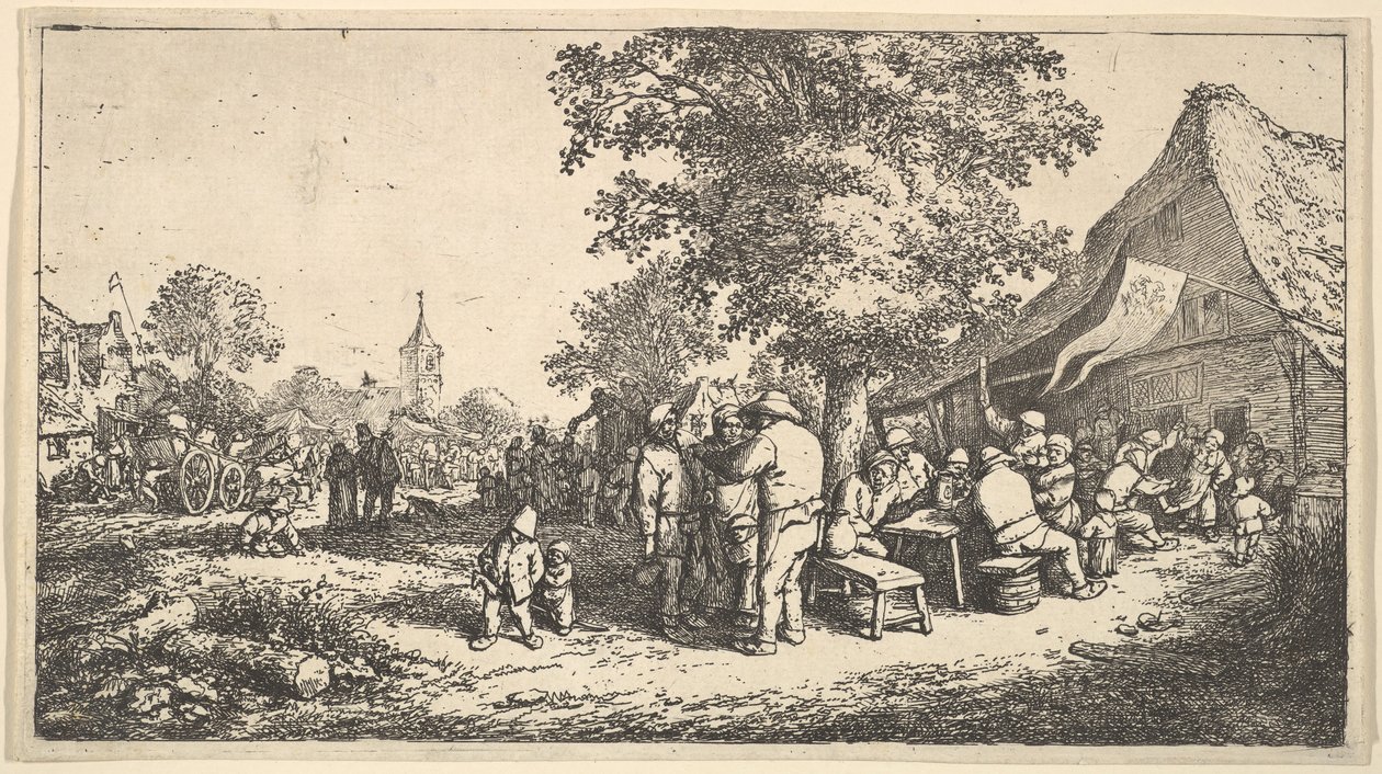 大树下的凯梅斯（Kermess Under the Great Tree），1610-185年。 作者 阿德里亚恩·扬斯（Adriaen Jansz）。范·奥斯塔德