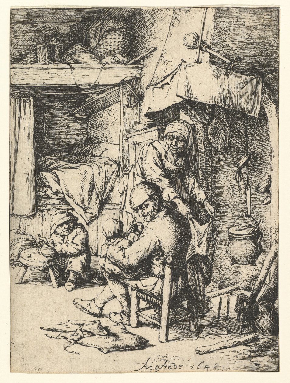 1648年，圣家族教堂。 作者 阿德里亚恩·扬斯（Adriaen Jansz）。范·奥斯塔德