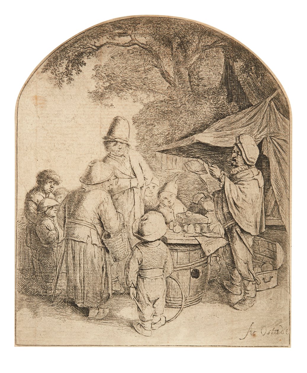 呱呱叫者（蚀刻画） 作者 阿德里亚恩·扬斯（Adriaen Jansz）。范·奥斯塔德
