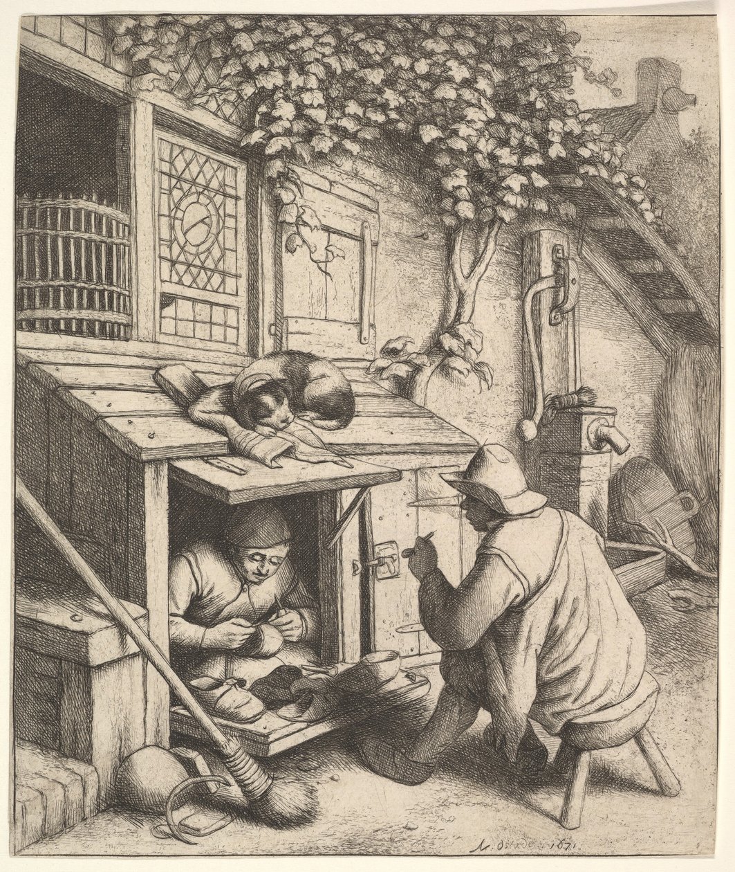 鞋匠，1610-185年。 作者 阿德里亚恩·扬斯（Adriaen Jansz）。范·奥斯塔德