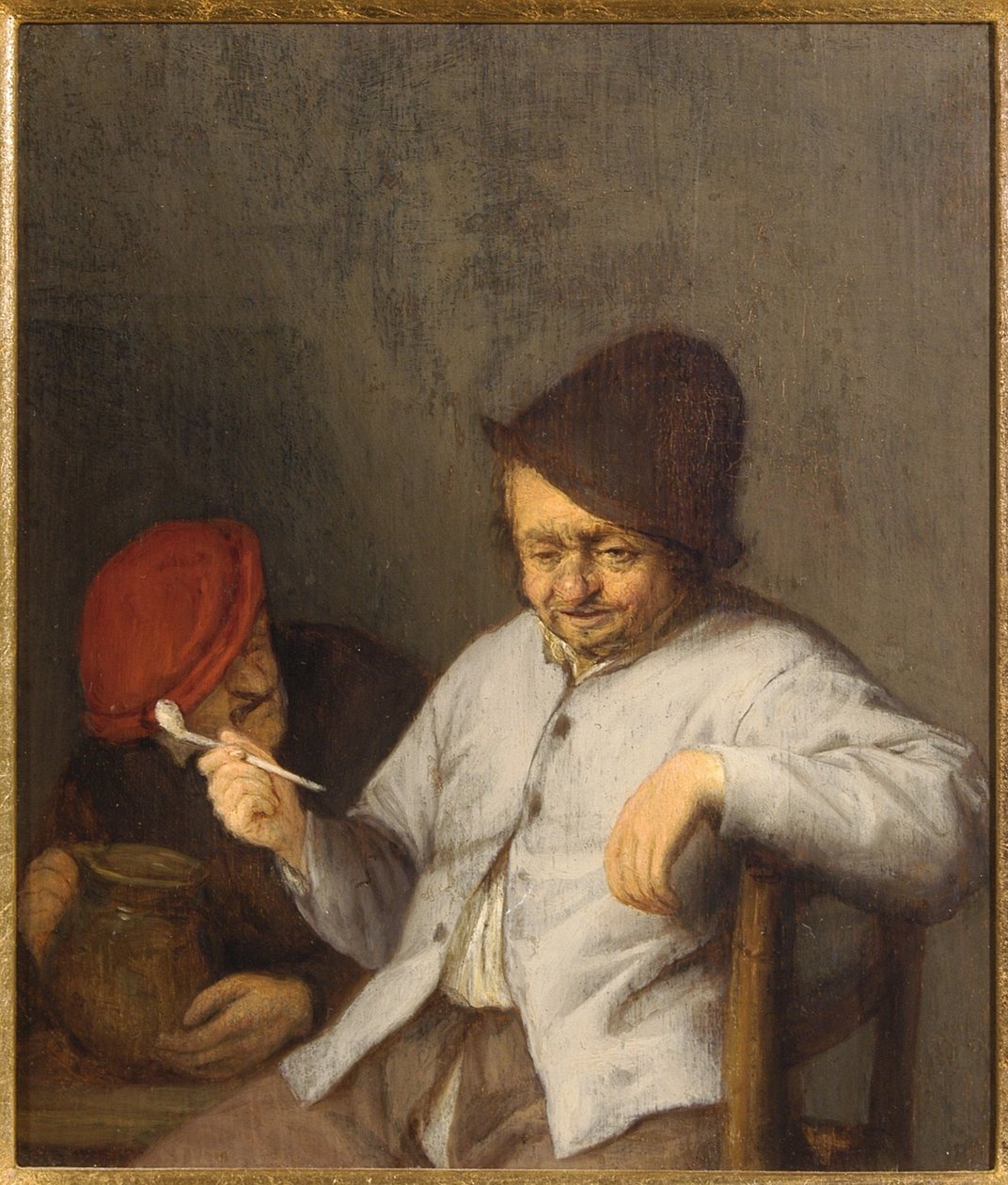吸烟者和饮酒者，c.1650 作者 阿德里亚恩·扬斯（Adriaen Jansz）。范·奥斯塔德