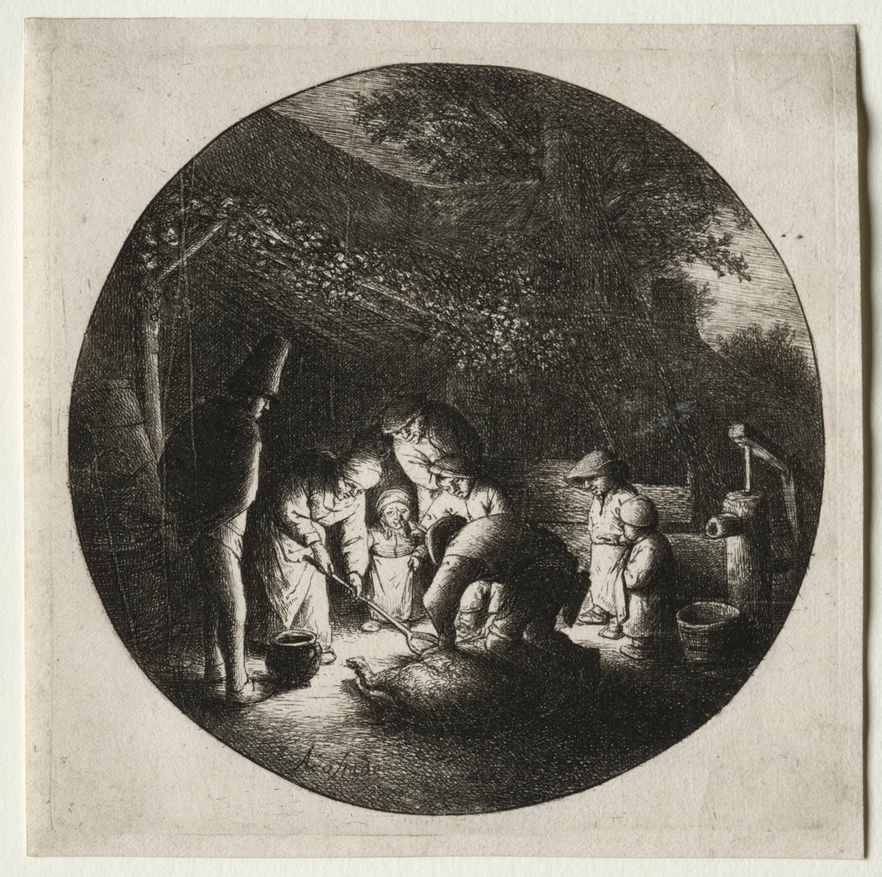 杀猪人。 作者 阿德里亚恩·扬斯（Adriaen Jansz）。范·奥斯塔德