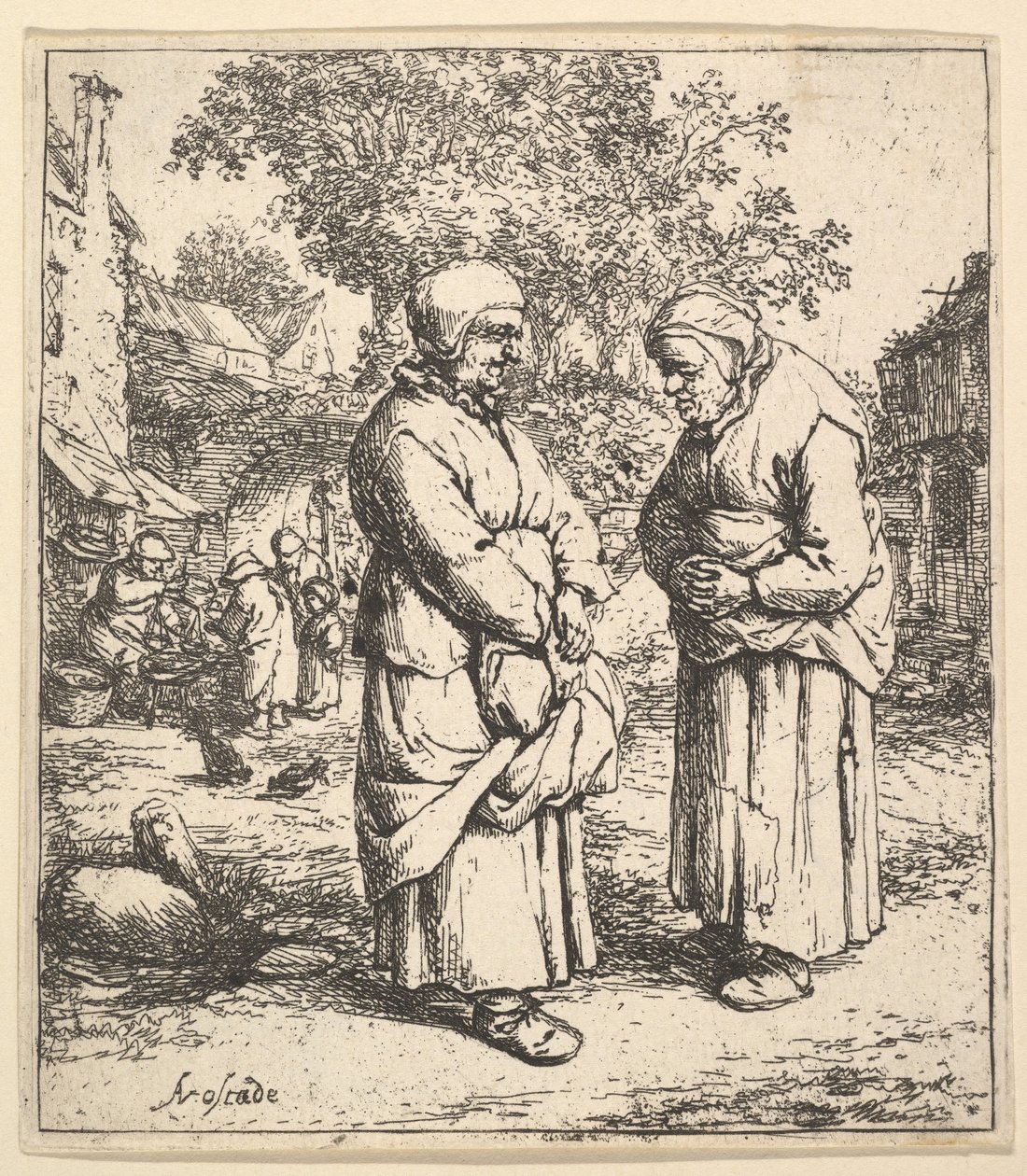 两位八卦，1610-185。 作者 阿德里亚恩·扬斯（Adriaen Jansz）。范·奥斯塔德