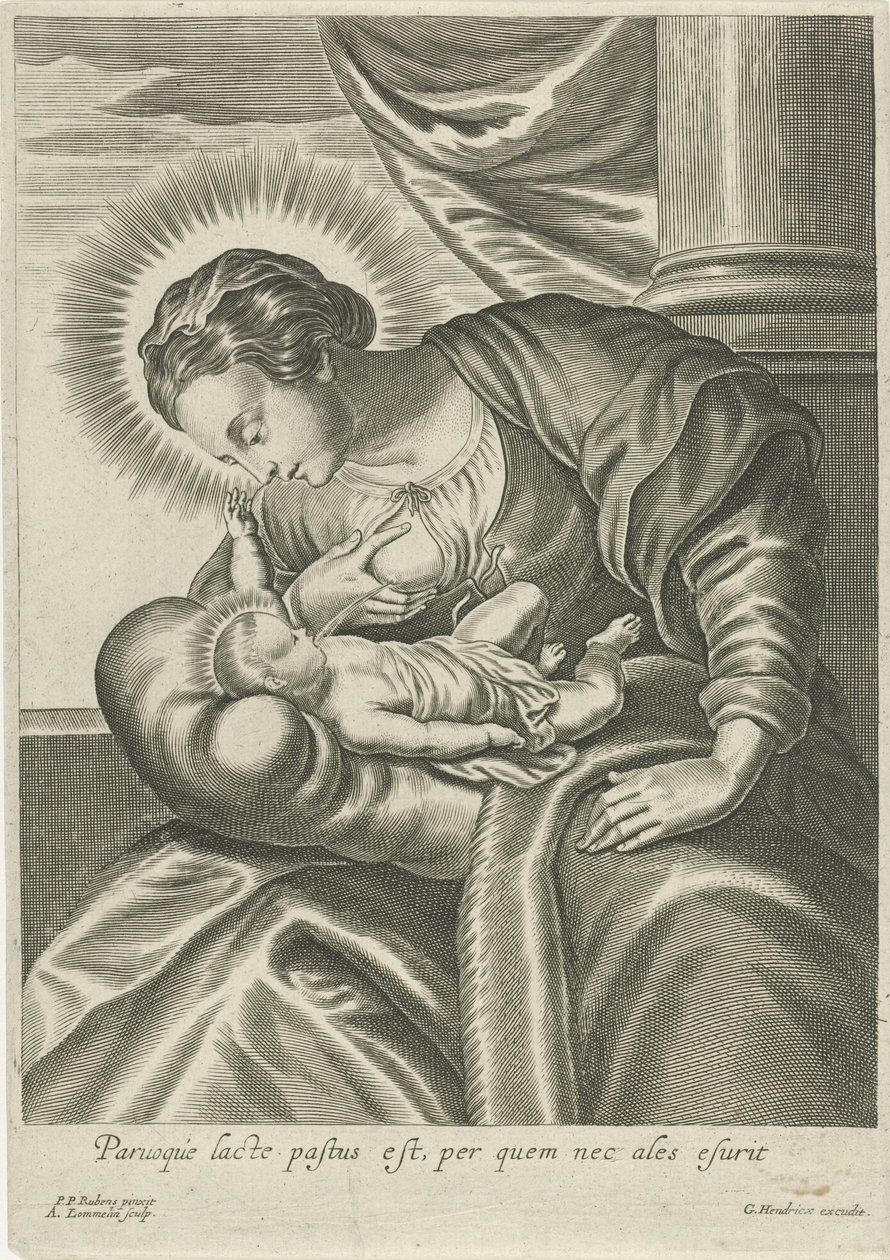 马利亚喂养圣婴 作者 Adriaen Lommelin（归属于工作室）