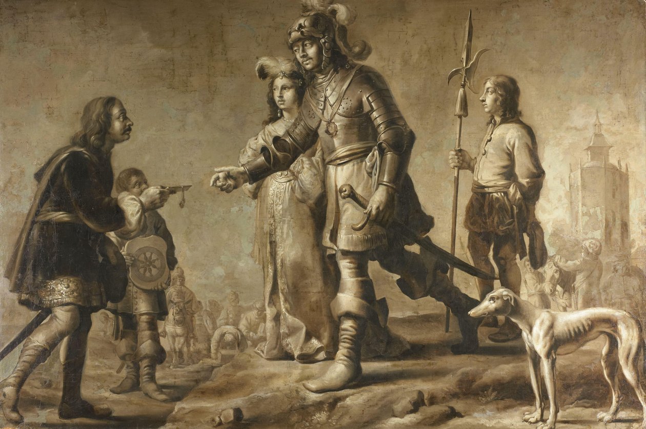 Boudewijn van Heusden (?-870) and his Wife Sophia Receiving Homage from the Legate of King Edmund, c. 1626 作者 Adriaen Pietersz van de Venne (男)