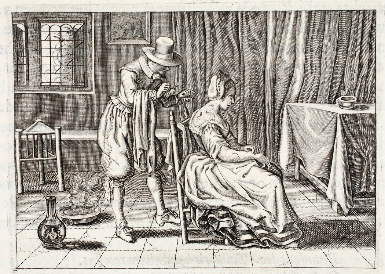 应用水蛭，来自&39;Zinne工作的Emblemata&39;的插图由Johannes de Brune（1589-1658），Jan Jacobs Schipper，阿姆斯特丹，1661 作者 阿德里亚恩·彼得森·范德文纳