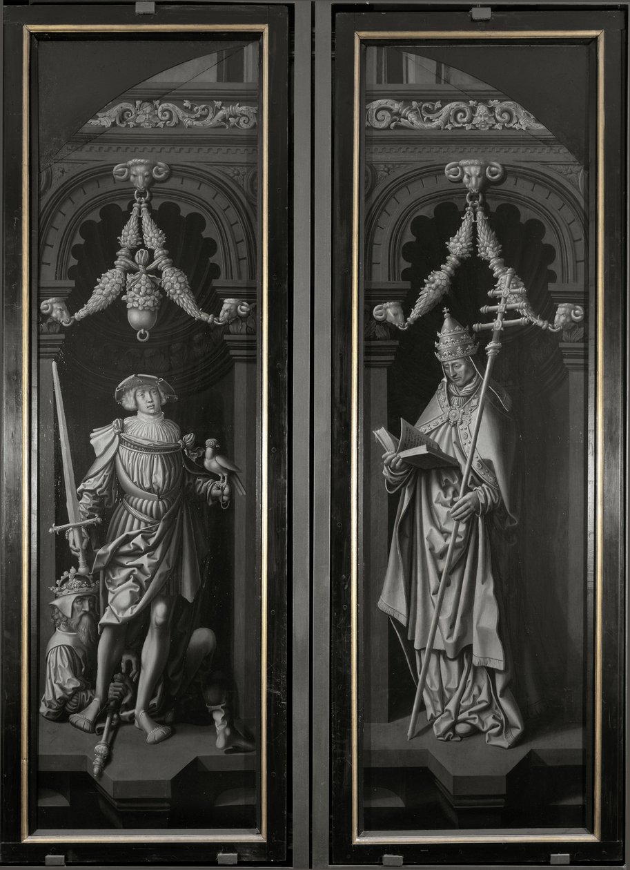 Triptych of Saint Pancrazio, closed panels (oil on wood 作者 阿德里亚恩·伊森布兰特