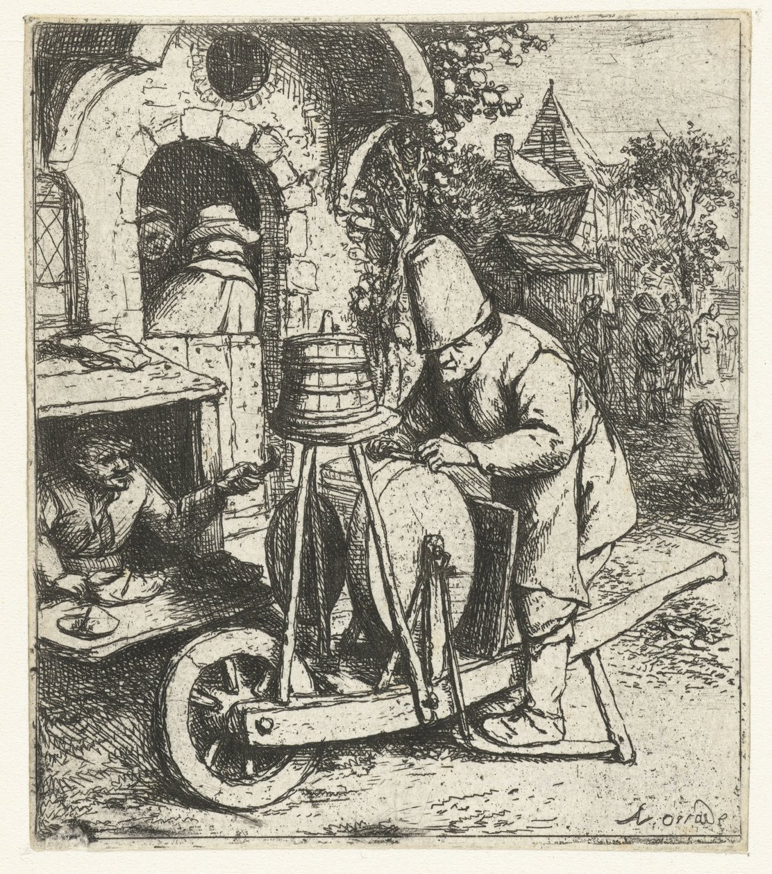 Messenslijper aan het werk bij een schoenmaker De messenslijper 作者 阿德里安·范·奥斯塔德