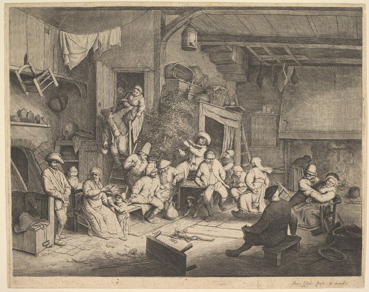 旅店的舞蹈》，1652年。 作者 阿德里安·范·奥斯塔德