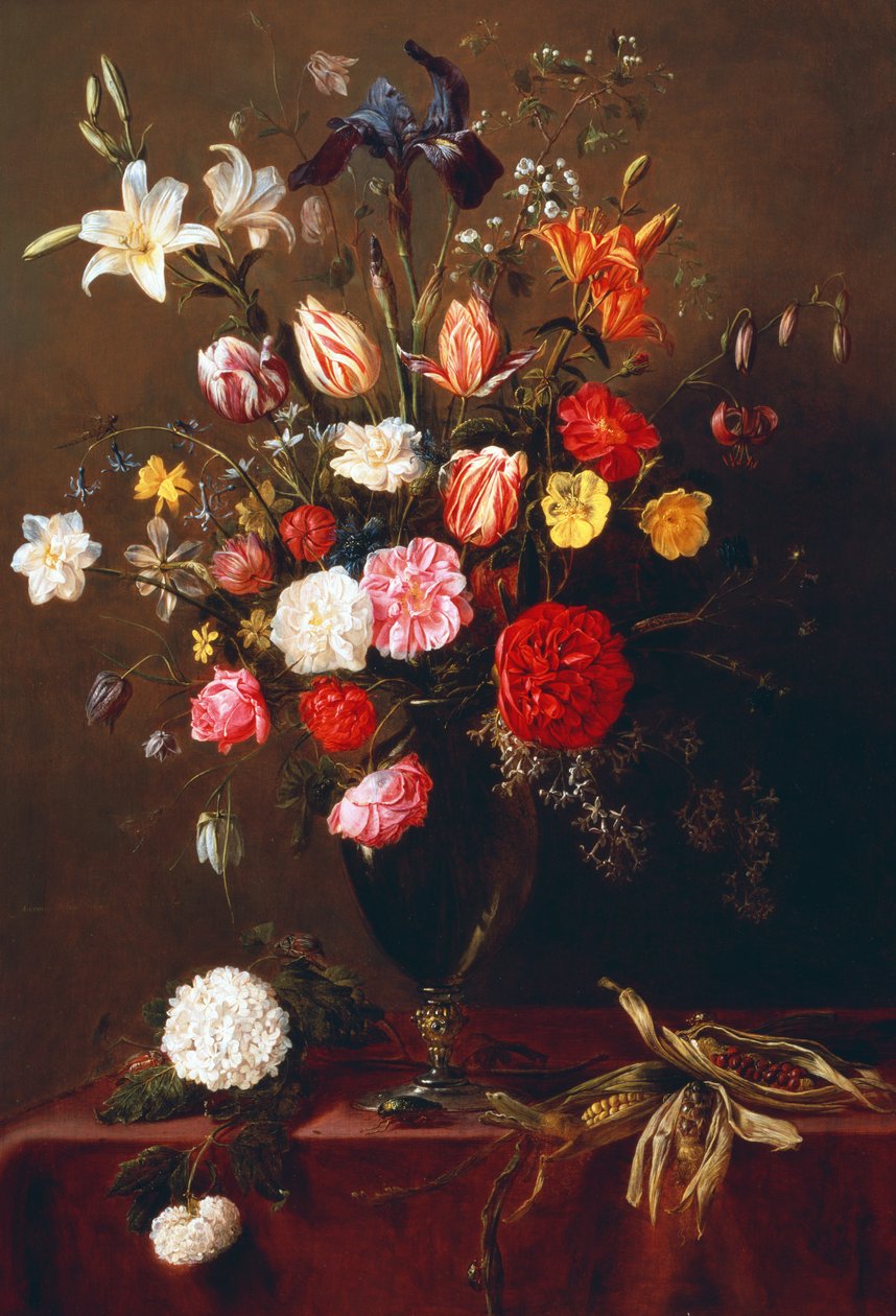 静物画的鲜花 作者 阿德里亚恩·范·乌特勒支