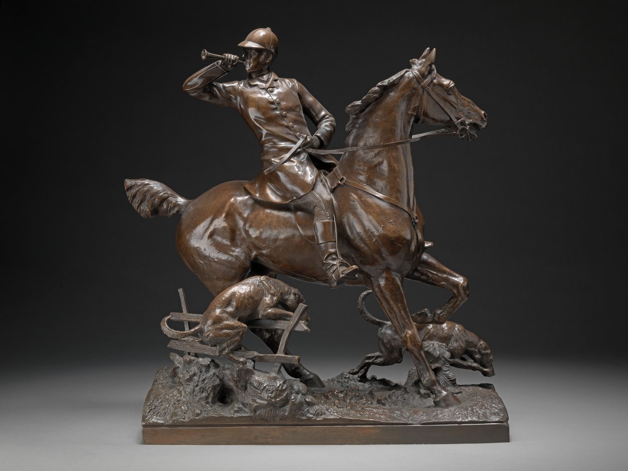 Gone Away-A Hunting Group，c.1887（古铜色） 作者 阿德里安·琼斯（Adrian Jones）