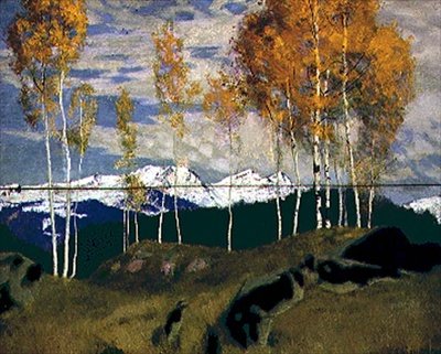 多洛米蒂山脉的雪（板面油画） 作者 阿德里安·斯科特·斯托克斯