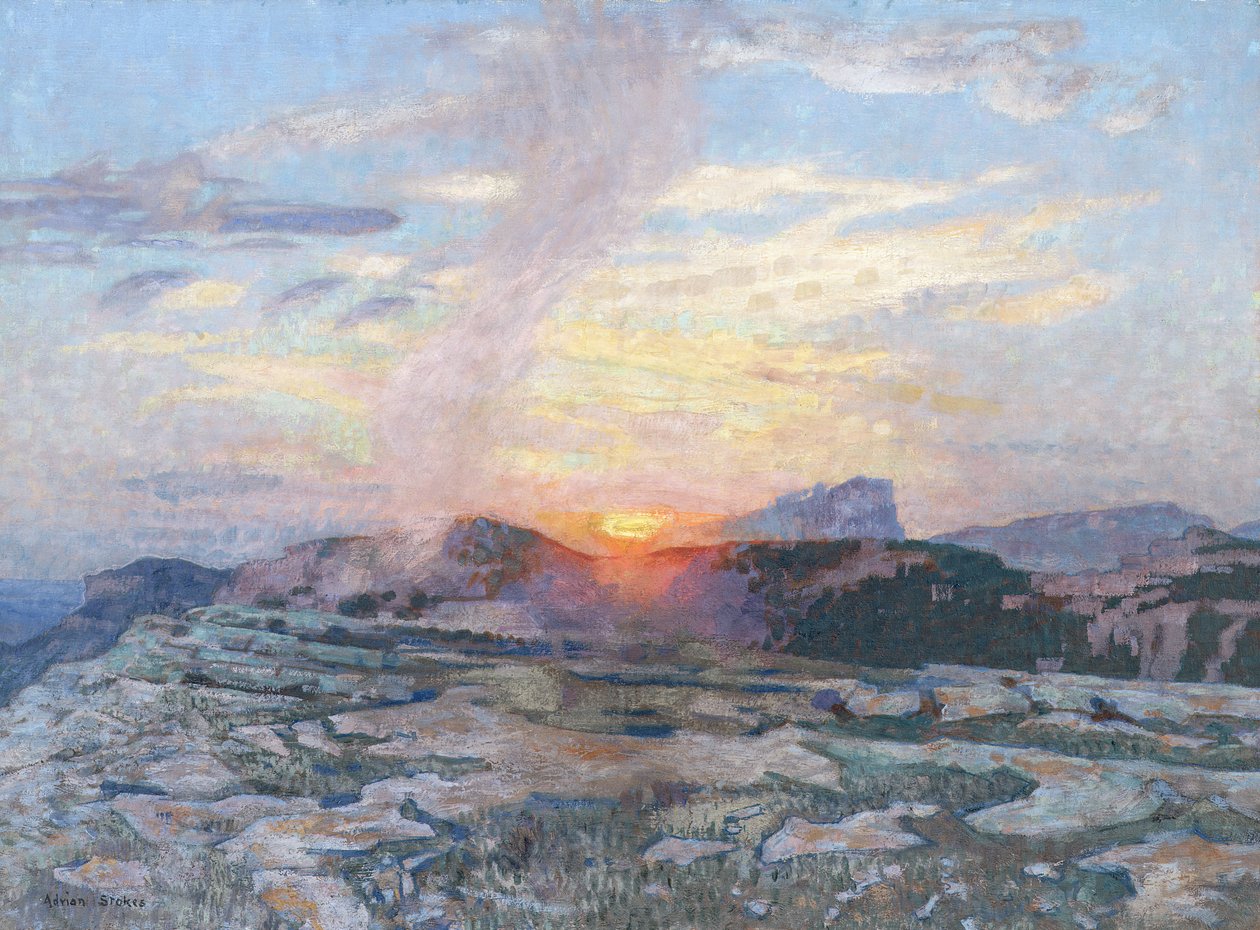 普罗旺斯的日落，c.1927 作者 阿德里安·斯科特·斯托克斯