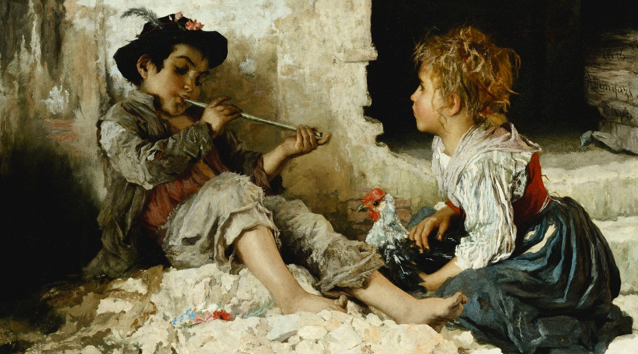 着迷的观众，1876年 作者 阿德里亚诺·博尼法兹（Adriano Bonifazi）