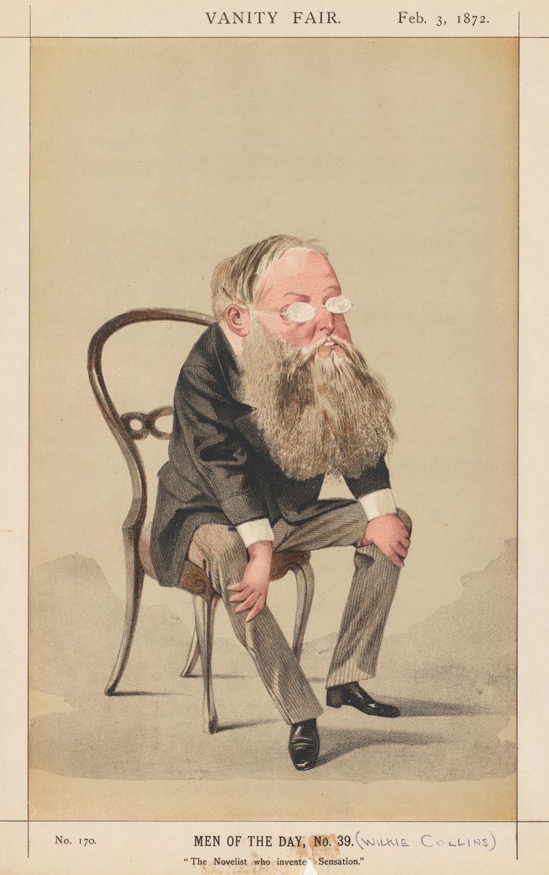 《名利场》（Vanity Fair）：《今日人物》第39号，发明了“感觉”的小说家，1872年。 作者 阿德里亚诺·塞乔尼