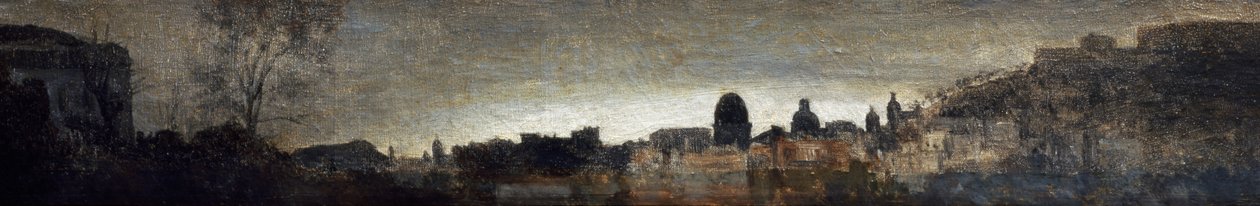 那不勒斯风景》，约 1865 年，阿德里亚诺-塞乔尼（1836-1886 年）创作，油画，9x56 厘米。意大利 作者 阿德里亚诺·塞乔尼