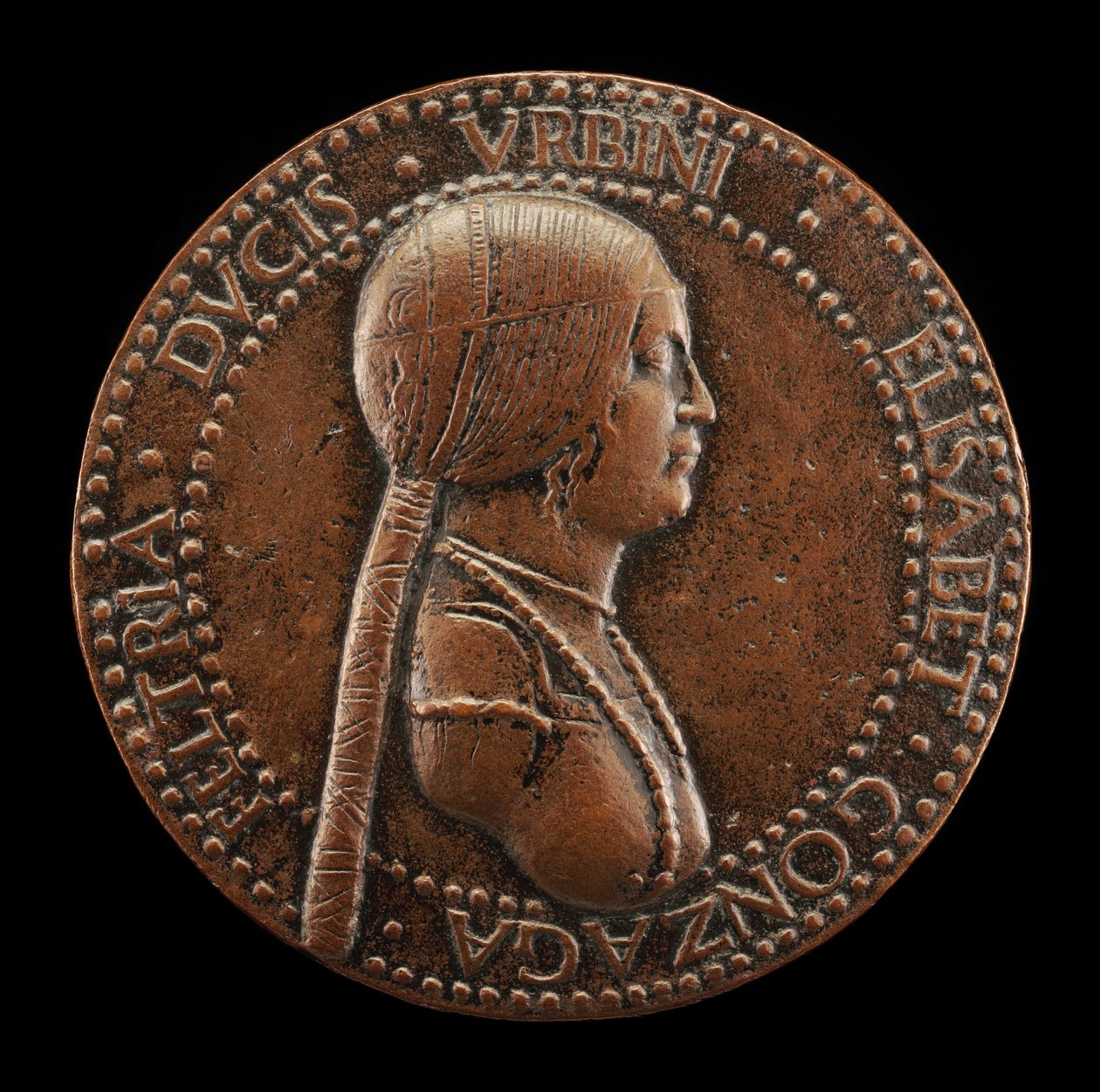 Elisabetta Gonzaga，死于1526年，乌尔比诺公爵夫人，1489年Guidobaldo I的妻子......，可能在1502年之后。 作者 阿德里亚诺·费奥伦蒂诺