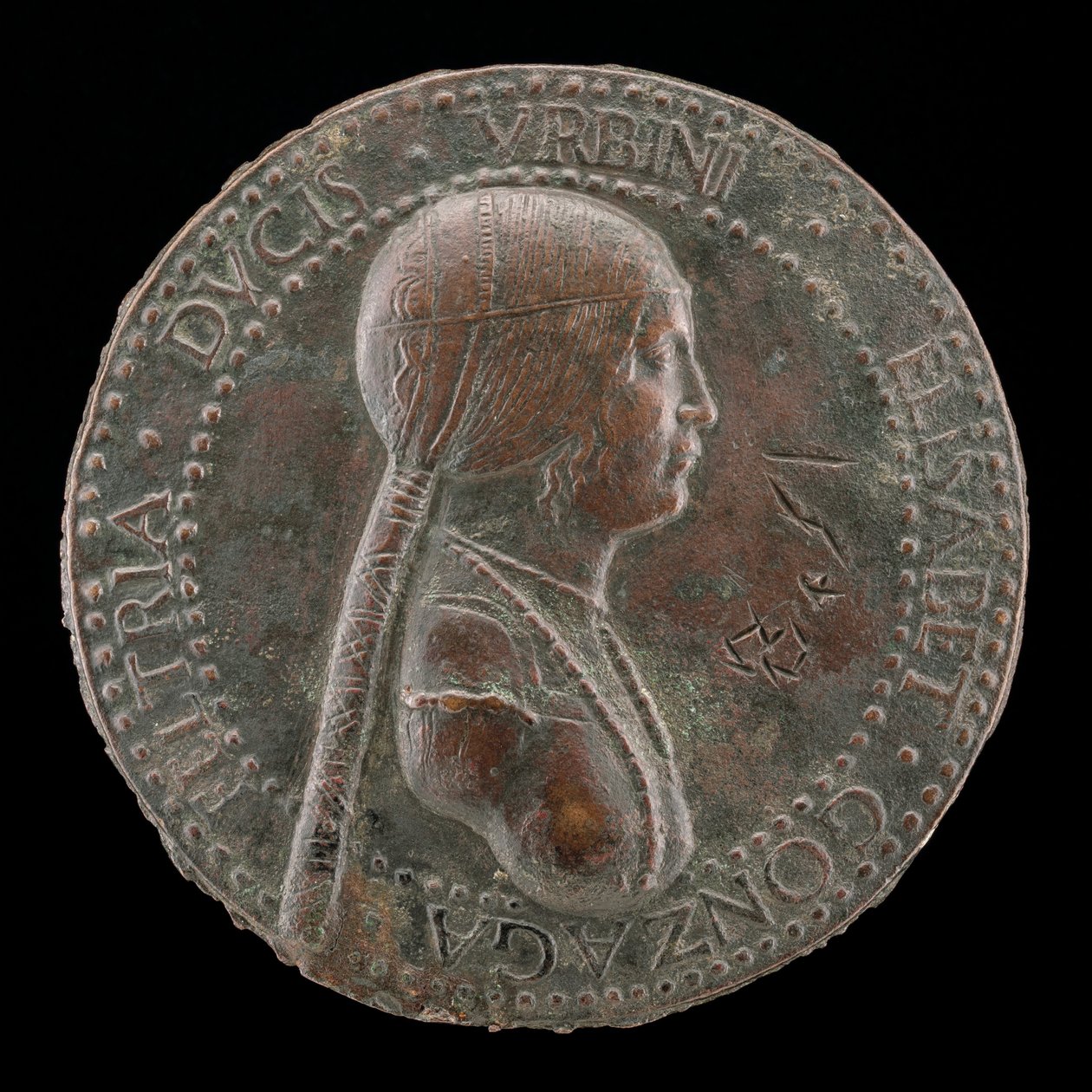 Elisabetta Gonzaga，死于1528年，乌尔比诺公爵夫人，Guidobaldo I的妻子1489年[正面]，可能在15年之后 作者 阿德里亚诺·费奥伦蒂诺