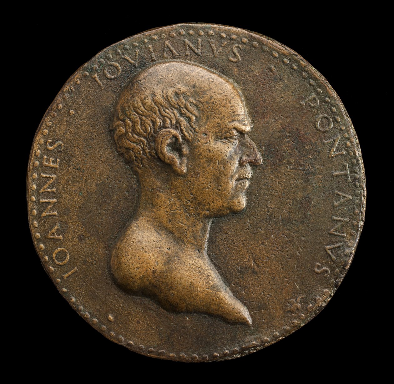 Giovanni Gioviano Pontano，1426-1503，诗人[正面]，1488年或更晚。 作者 阿德里亚诺·费奥伦蒂诺
