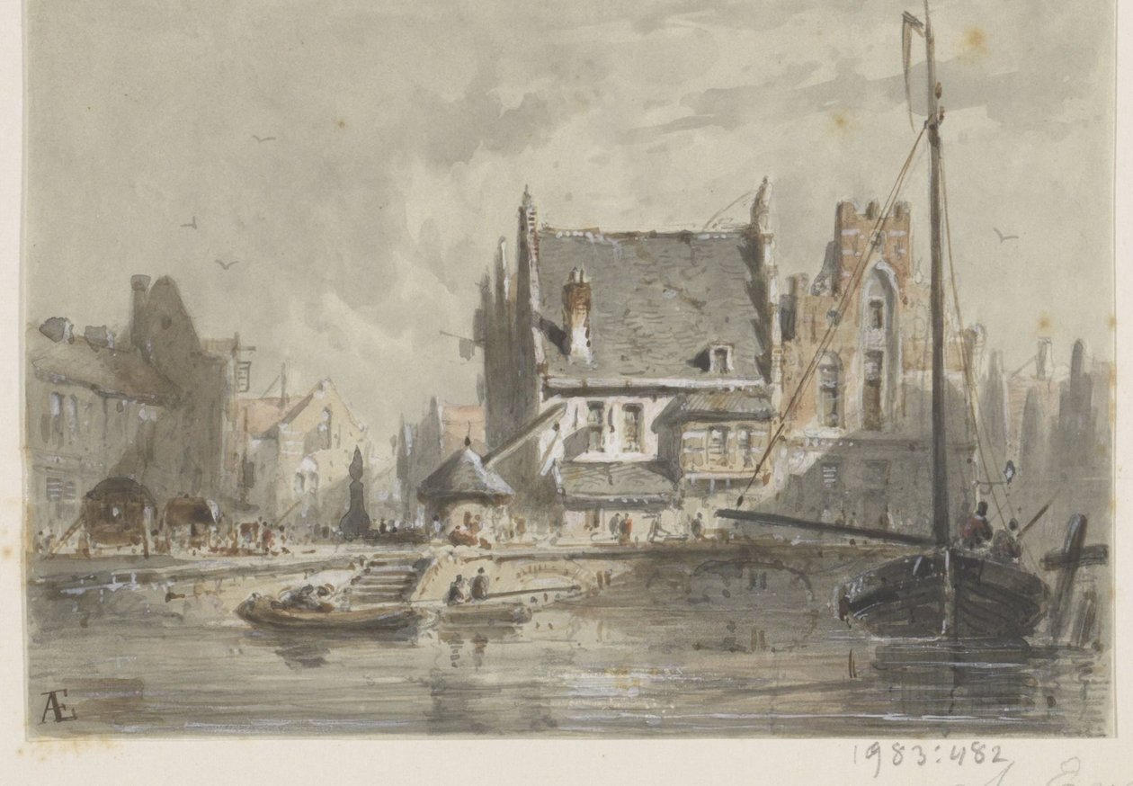 布鲁日风光 作者 Adrianus Eversen（艺术家签名）