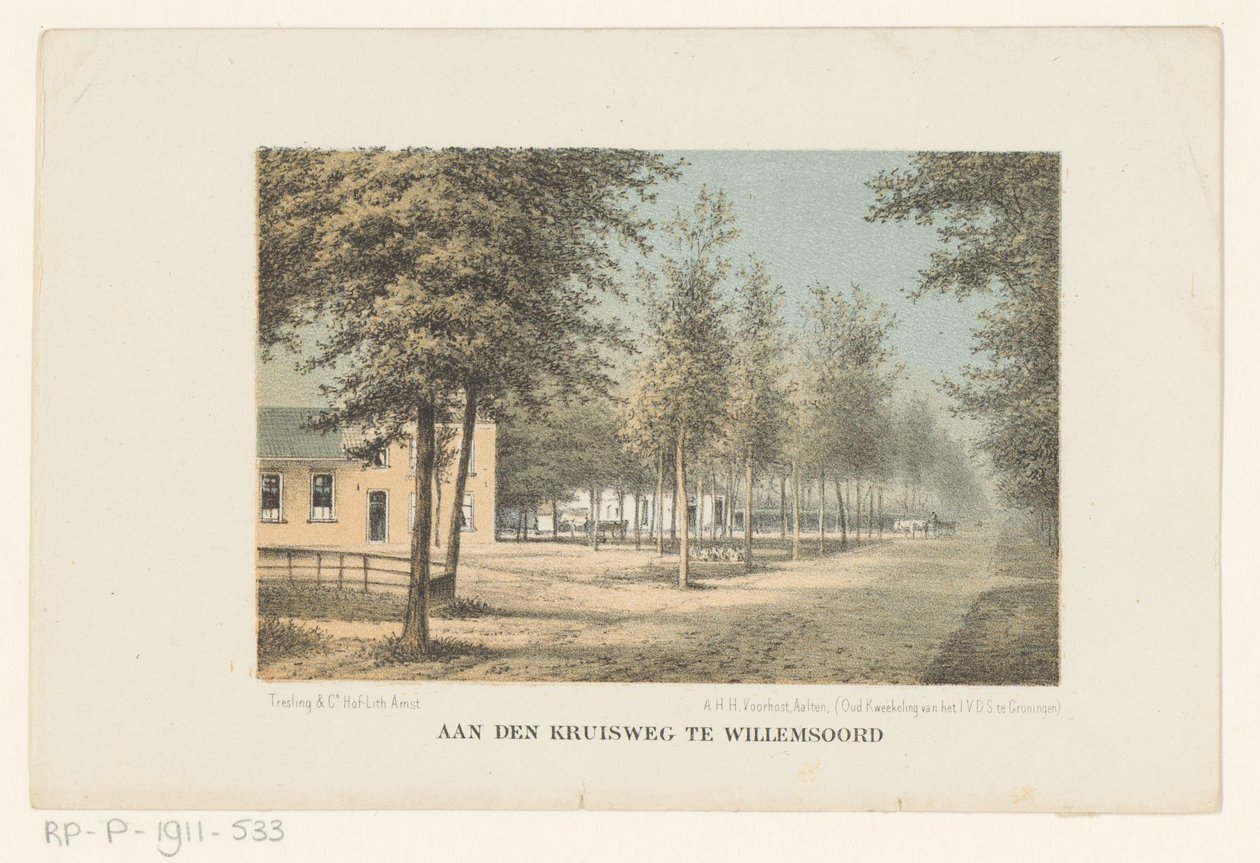 威廉索德风景
Aan den Kruisweg in Willemsoord（物体上的标题） 作者 阿德里亚努斯·希德·赫雷米特·福尔霍斯特
