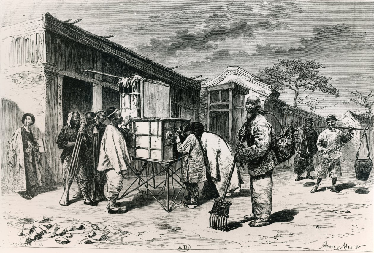 1873年在北京的一条道路上的立体模型 作者 艾德里安·伊曼纽尔·玛丽