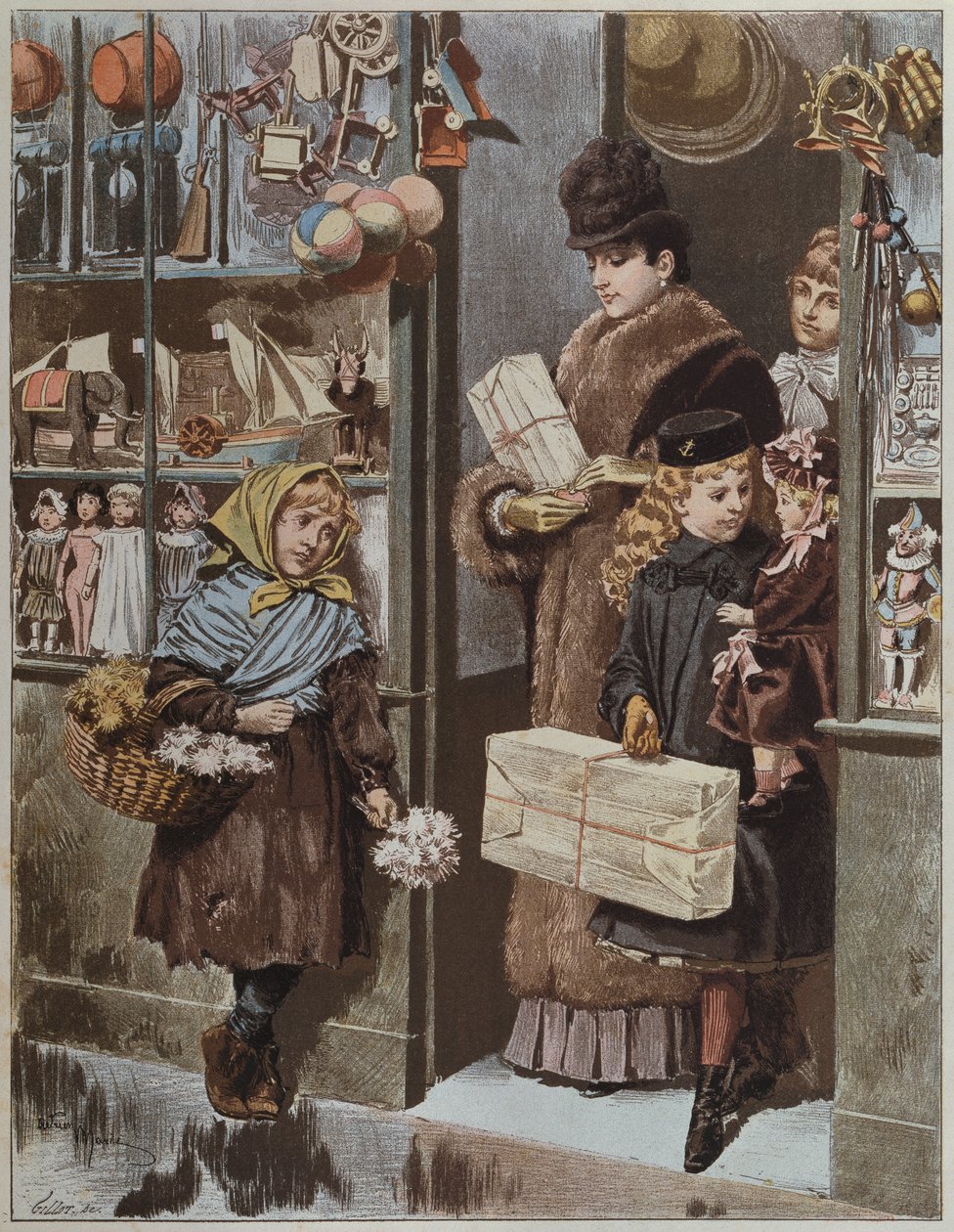 &39;圣诞礼物&39;，来自&39;Paris Illustre&39;的插图，1886年 作者 艾德里安·伊曼纽尔·玛丽