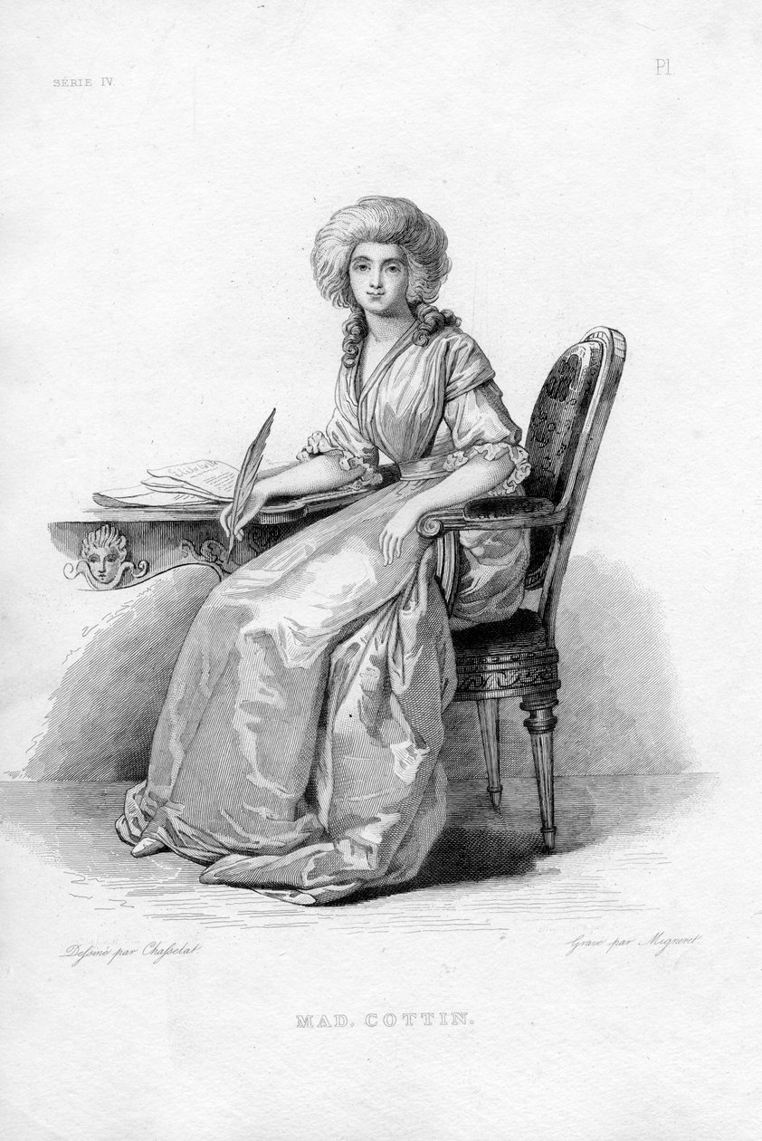 Sophie Cottin（1770-1807）的刻画肖像 作者 阿德里安·雅克·安东尼·米涅雷特