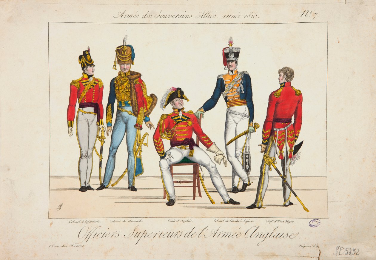 英国军队的高级军官，盟军的军队，1815年 作者 阿德里安·皮埃尔·弗朗索瓦·戈德弗罗伊