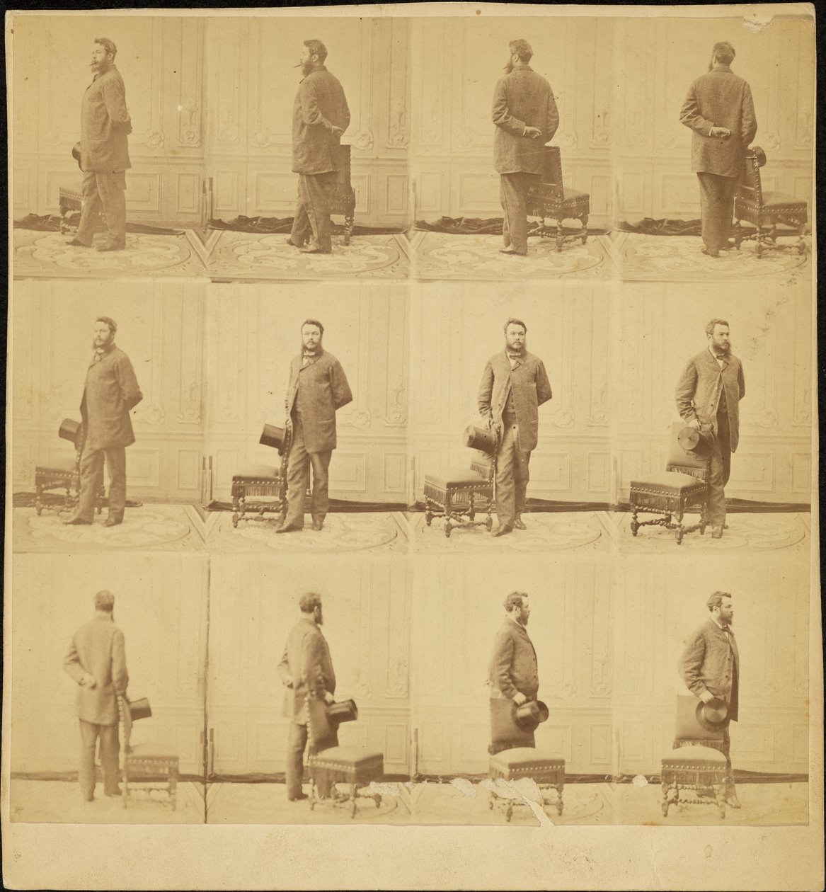 Adrien Tournachon（1825-1903），自画像，多个图像 作者 阿德里安·图尔纳雄
